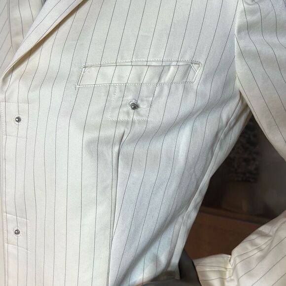 Vintage Jean Paul Gaultier Femme Ivory Pinstripe Suit Set Blazer & Pants (304) - Picture 4 of 16